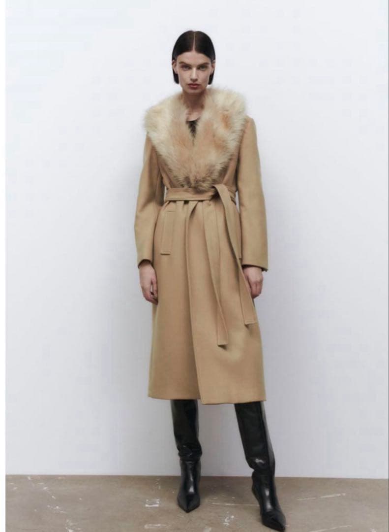 ZARA ロングプレミアム ウールブレンド コート