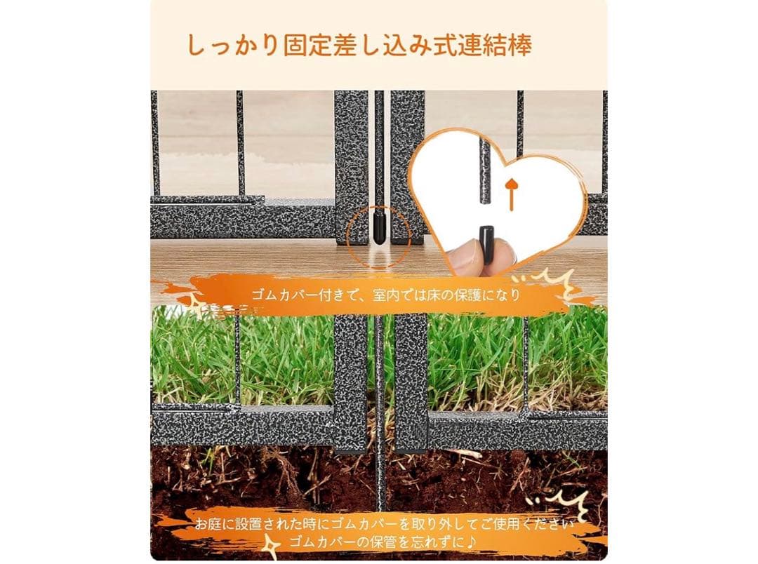 FEANDREA ペットフェンス 大型犬用 中型犬用 ペットサークル パネル8枚
