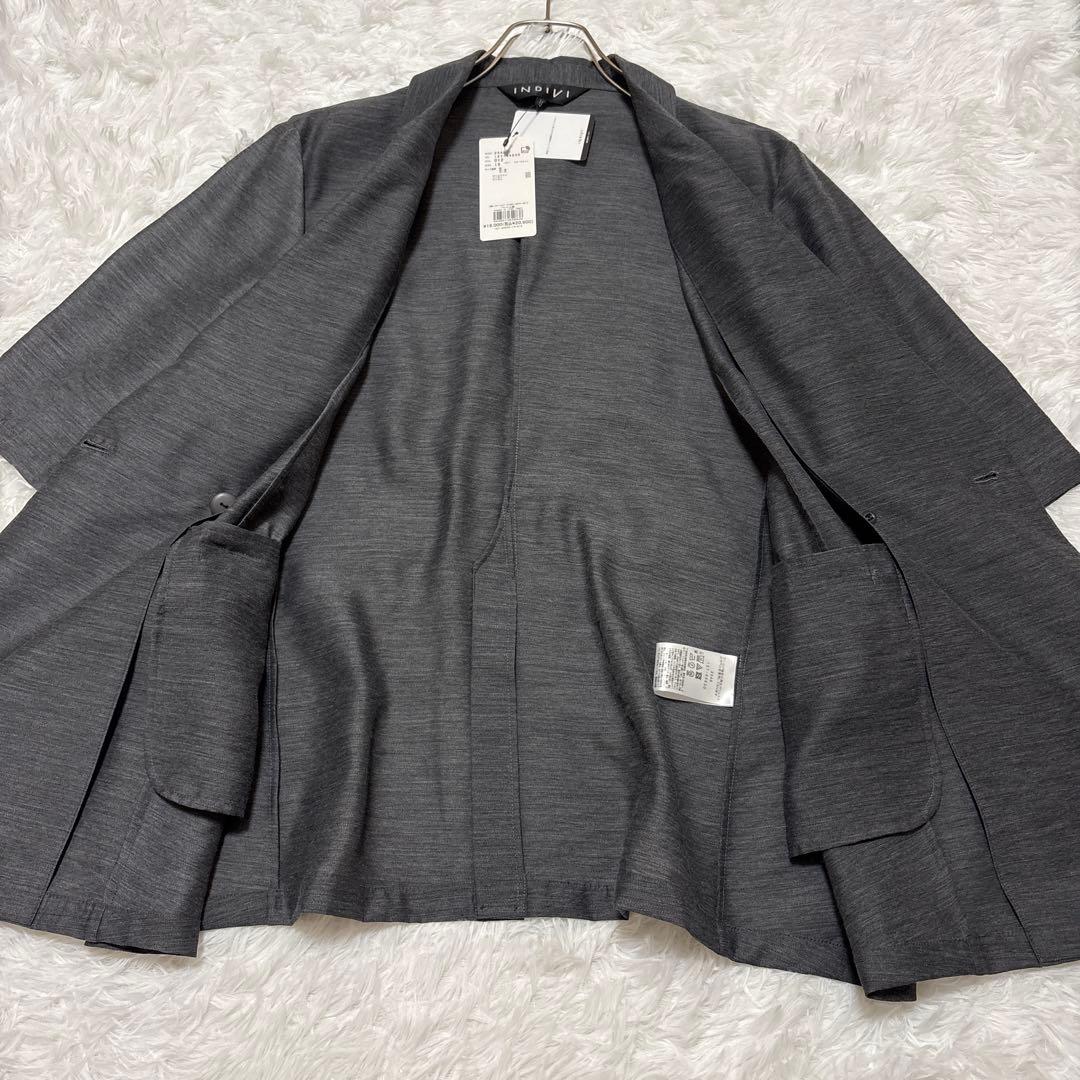 新品 INDIVI ライトダブルジャケット 15号 3L 大きいサイズ 洗える