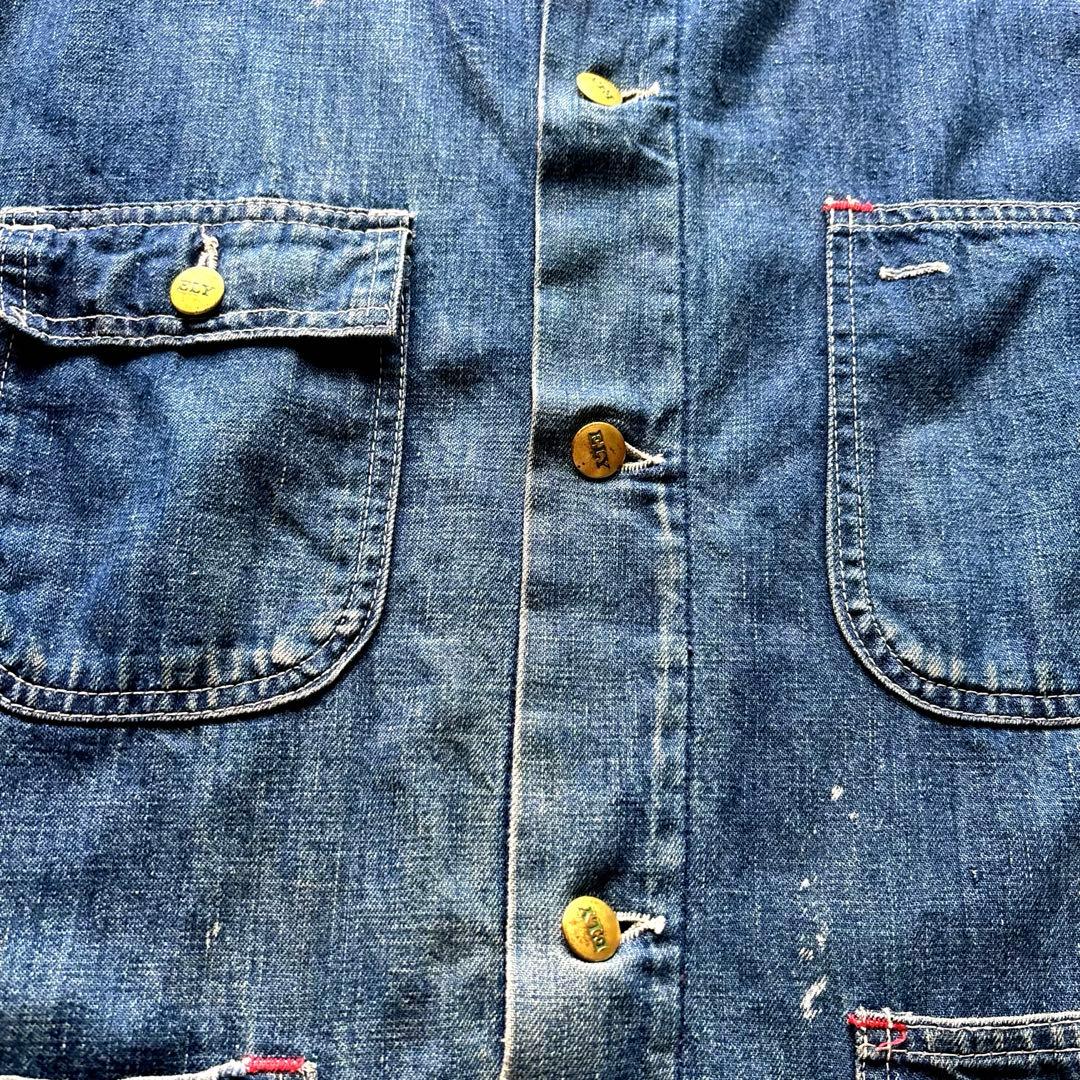 【60s】 ELY カバーオール デニム デニムジャケット ビッグサイズ