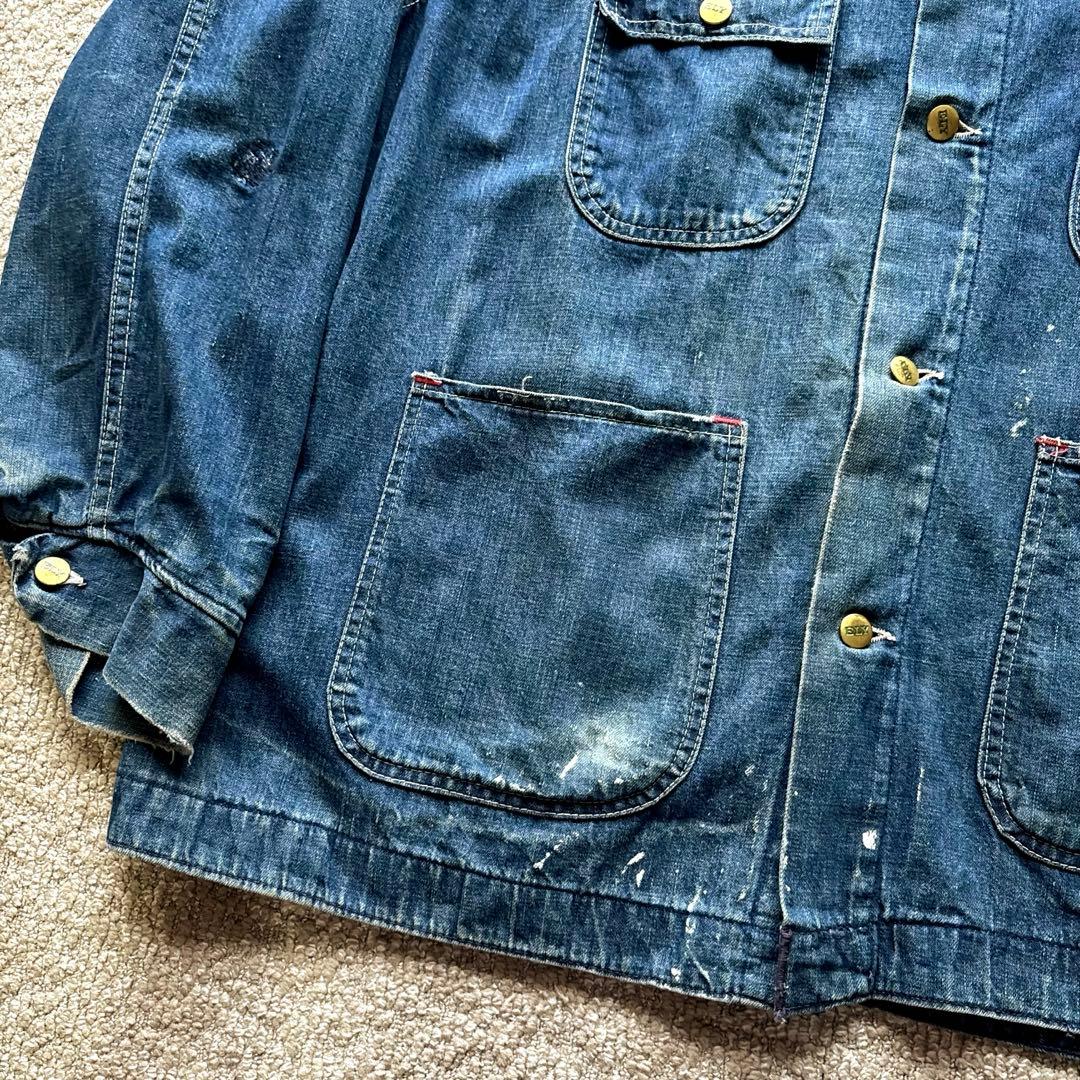 【60s】 ELY カバーオール デニム デニムジャケット ビッグサイズ