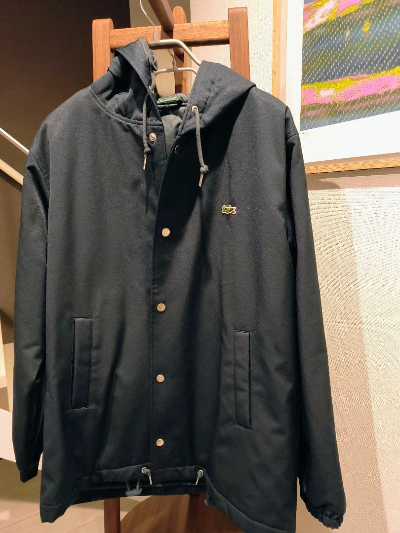 LACOSTE 　フーデ付コーチジャケット ダークグリーン　BH064MJ