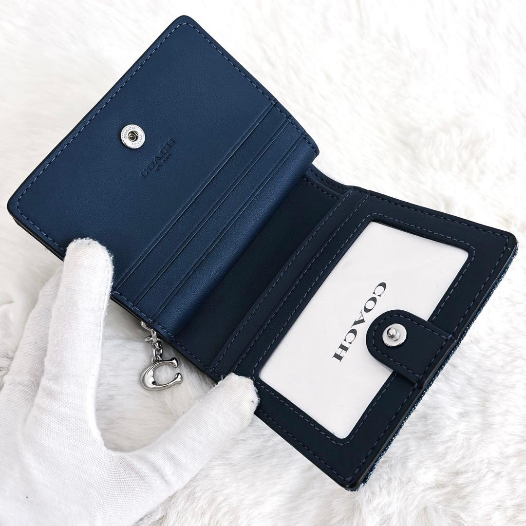 COACH コーチ スナップ ウォレット デニム 二つ折り財布 極美品