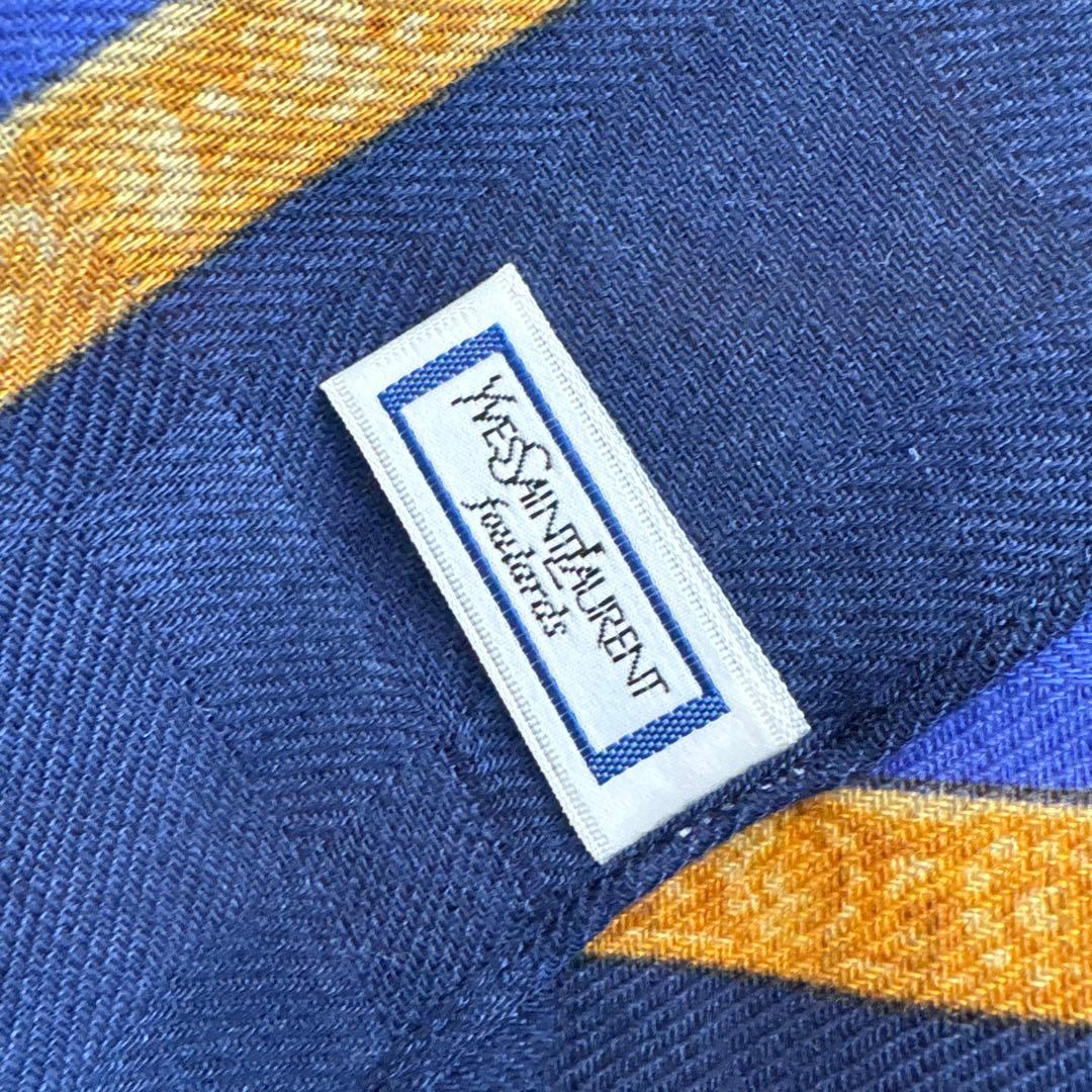 イヴサンローラン　シルク&ウール　ショール　大判スカーフ　YSL 絹　毛