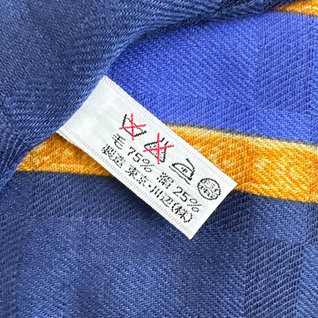 イヴサンローラン　シルク&ウール　ショール　大判スカーフ　YSL 絹　毛