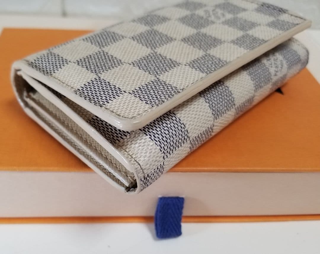 LOUIS VUITTON ダミエ アズール 二つ折り財布 ウォレット アイボリ