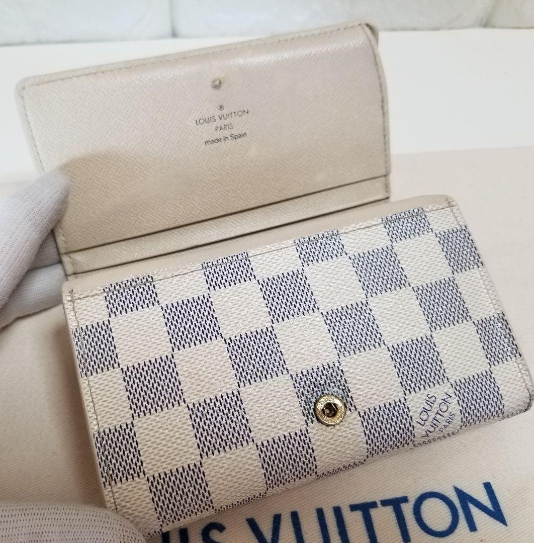 LOUIS VUITTON ダミエ アズール 二つ折り財布 ウォレット アイボリ