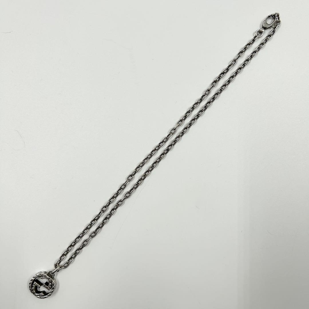 美品✨　グッチ　ネックレス　アラベスク　インターロッキング　ラージ GG Ag