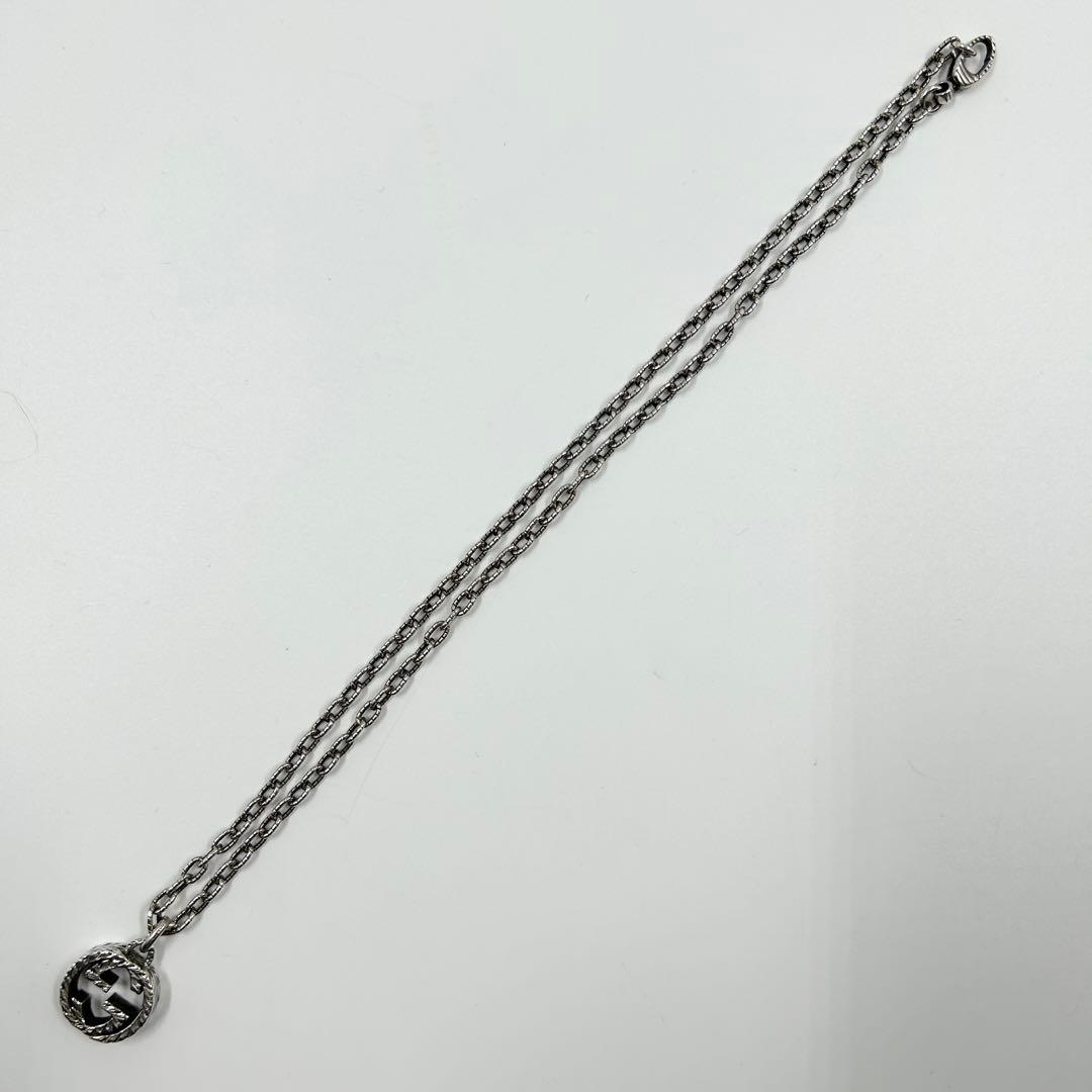 美品✨　グッチ　ネックレス　アラベスク　インターロッキング　ラージ GG Ag