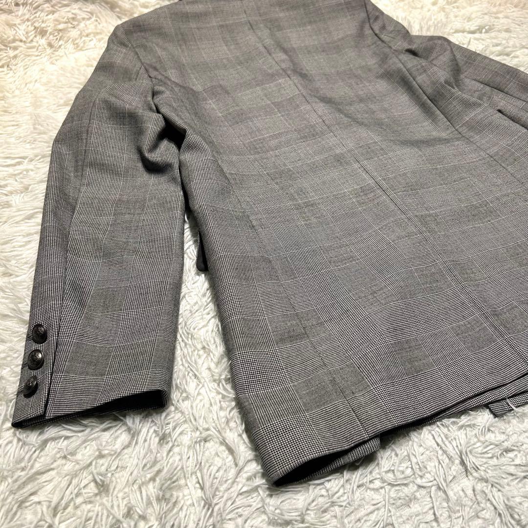 未使用級✨】PLST ダブルブレストジャケット M ウール グレー チェック