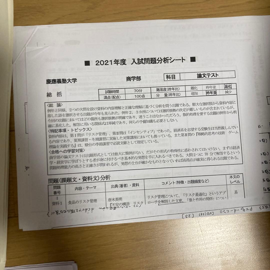 【激レア】慶應商学部論文テスト完全対策　慶應プレ、オリジナル問題集つき