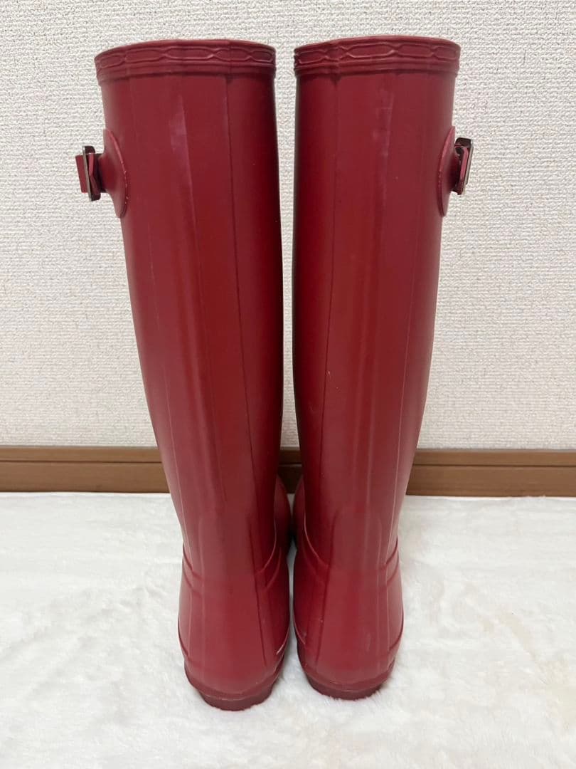 HUNTER 赤 長靴　レインブーツ　レッド　24cm