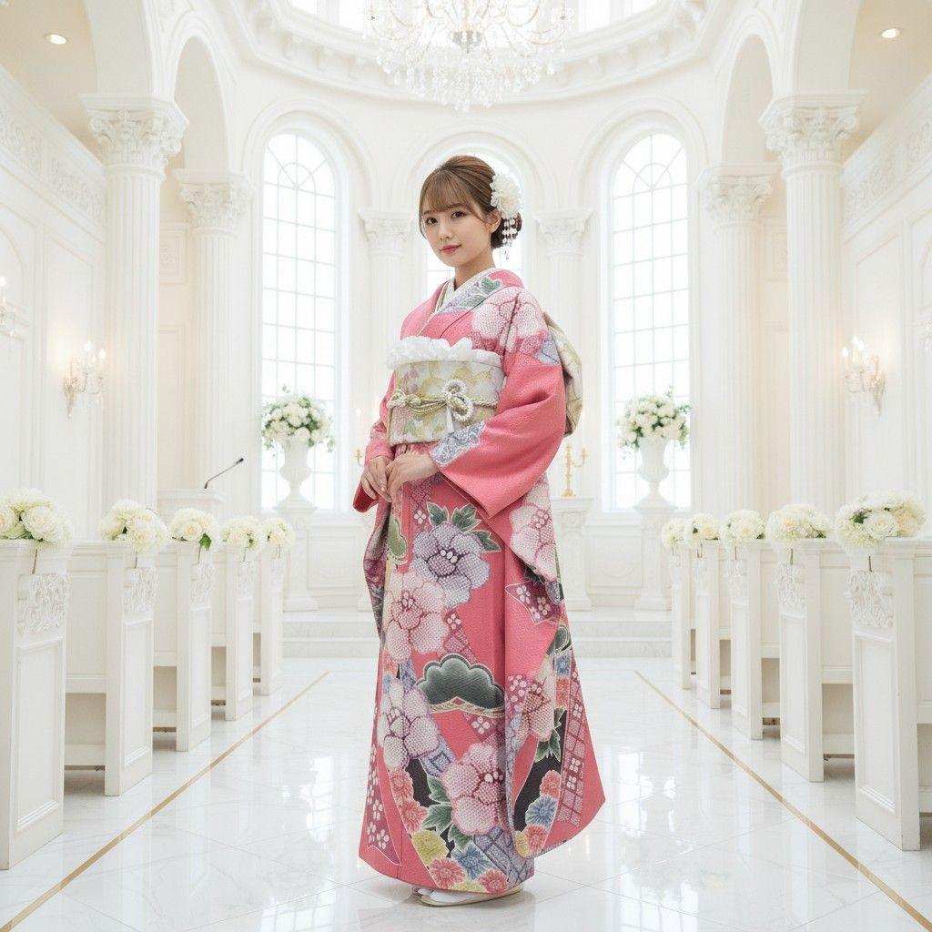 大特価☆振袖フルセット・高級手絞り・吉翔文様・胴裏正絹・ピンク