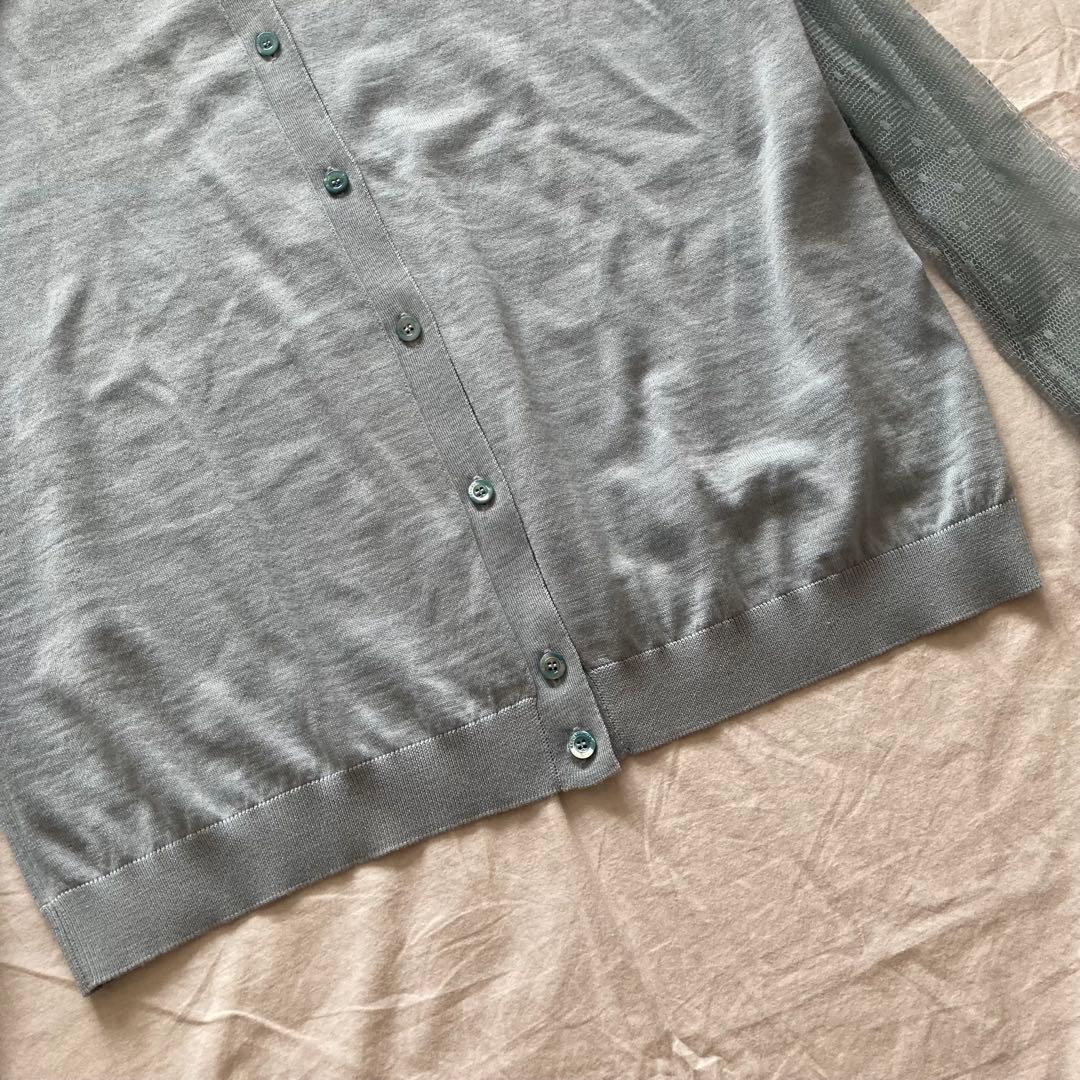 新品　レッドヴァレンティノ　カーディガン　チュール　ドット刺繍　シルク混　XL