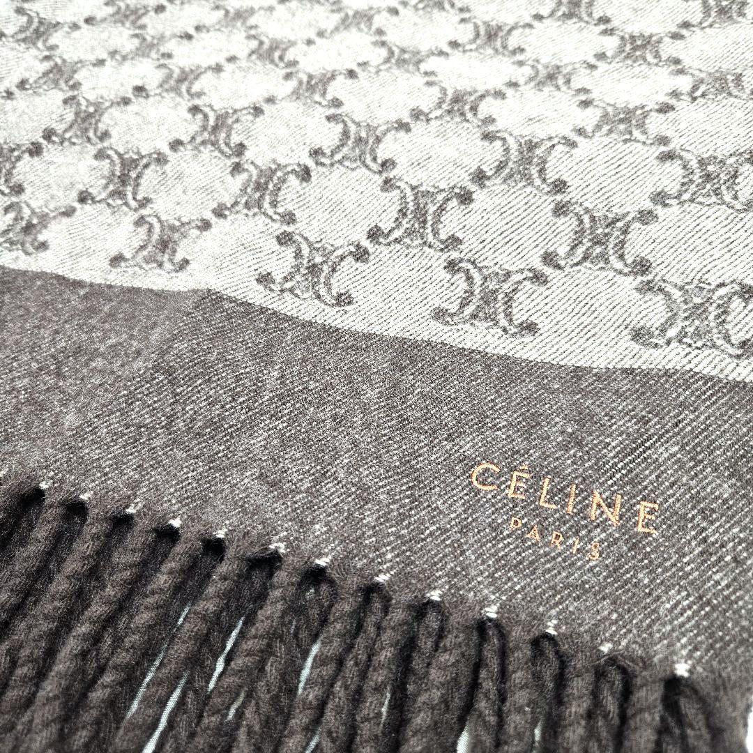 CELINE セリーヌ マカダム柄 ウール100％ ブランケット　マフラー
