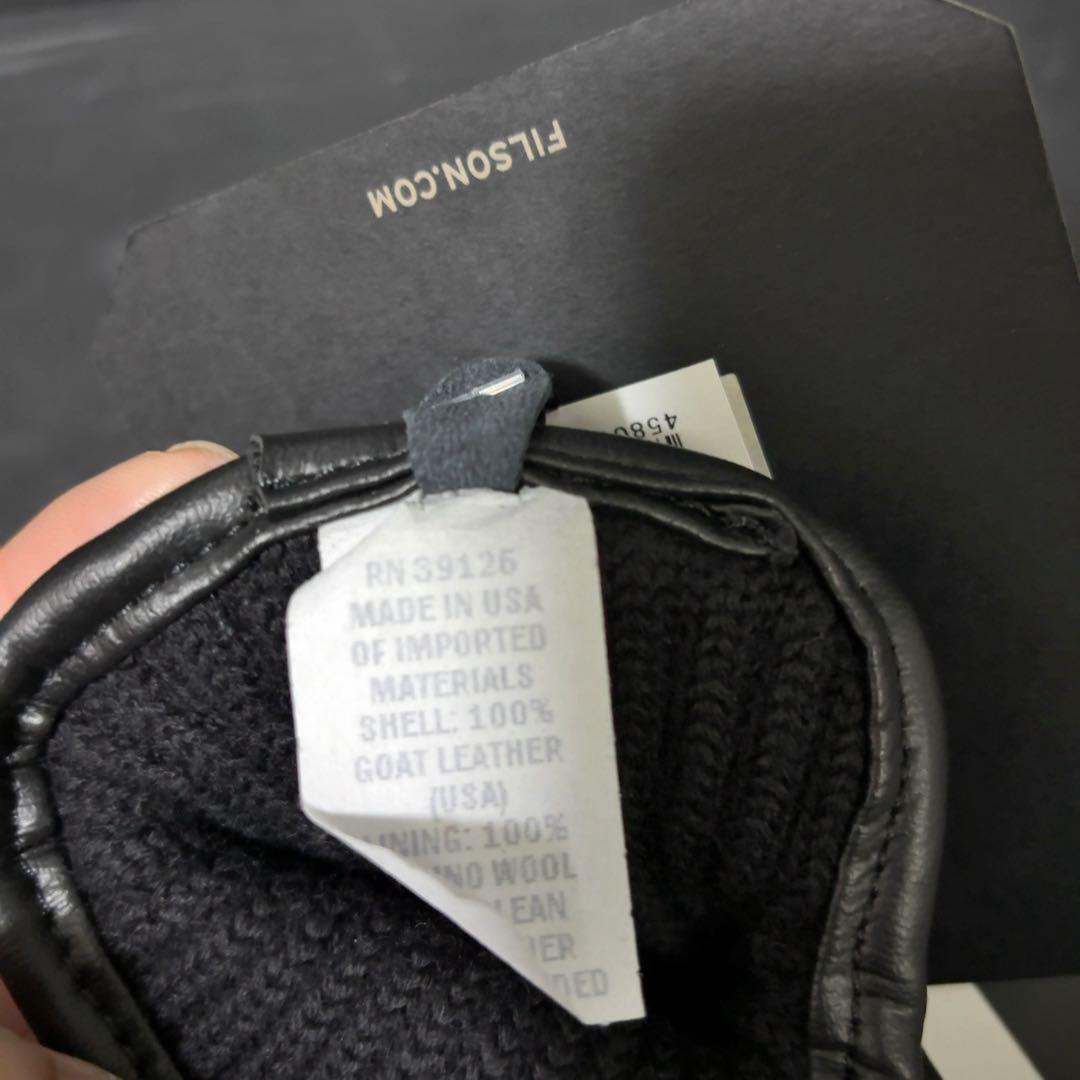 新品タグ付き FILSON ゴートレザーグローブ 手袋 フィルソン ブラック