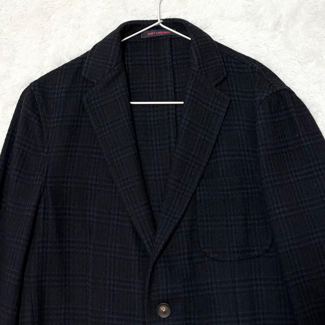 【美品】THE GIGI テーラードジャケット グレンチェック 50 ネイビー