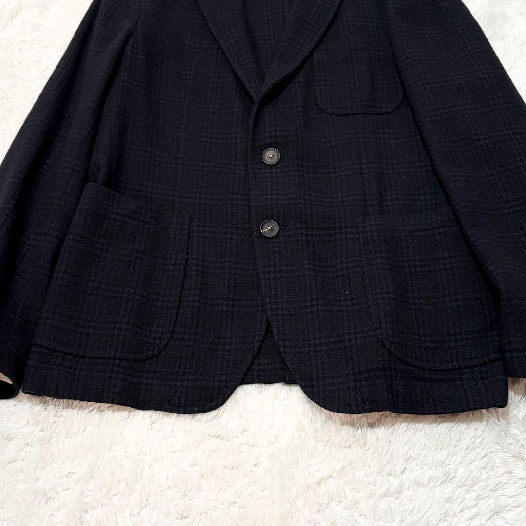 【美品】THE GIGI テーラードジャケット グレンチェック 50 ネイビー