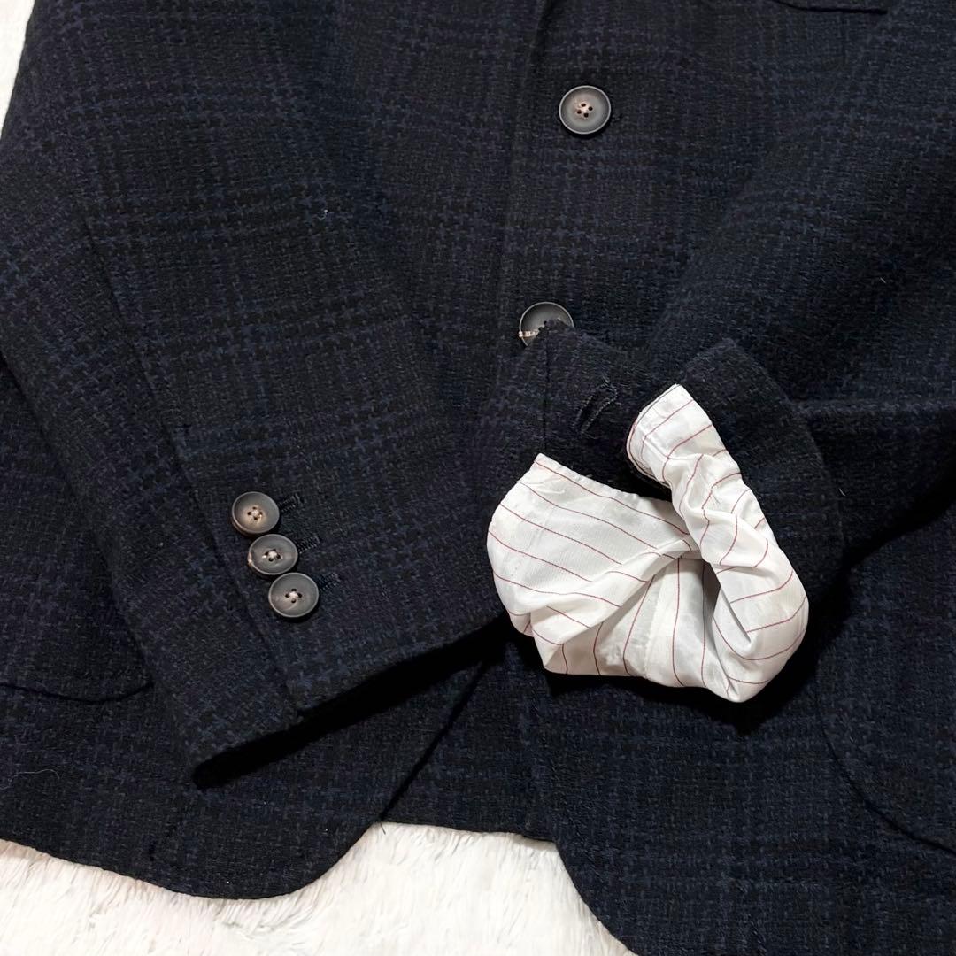 【美品】THE GIGI テーラードジャケット グレンチェック 50 ネイビー