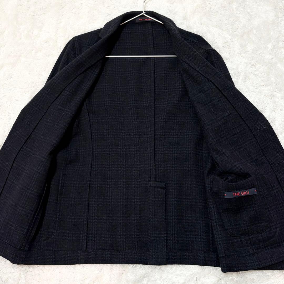 【美品】THE GIGI テーラードジャケット グレンチェック 50 ネイビー