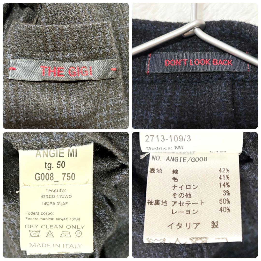 【美品】THE GIGI テーラードジャケット グレンチェック 50 ネイビー