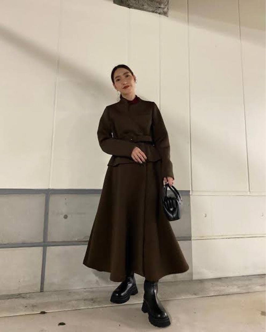 AMERI アメリ CARDBOARD FLARE DRESS COAT s