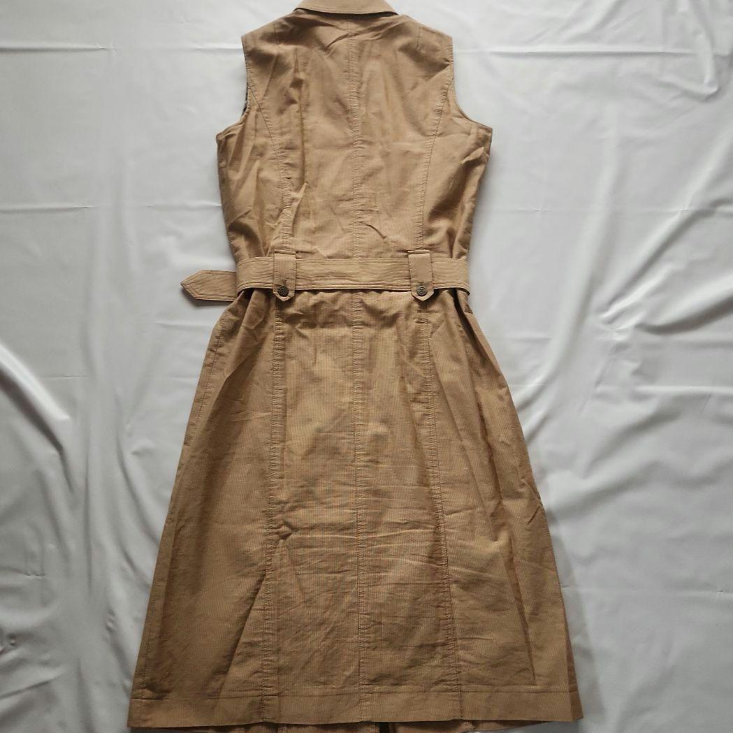 BURBERRY　LONDON　ベルト付きシャツワンピース　ロゴボタン　38