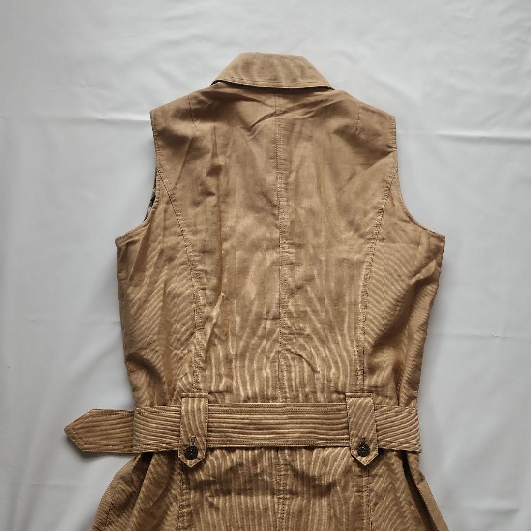 BURBERRY　LONDON　ベルト付きシャツワンピース　ロゴボタン　38