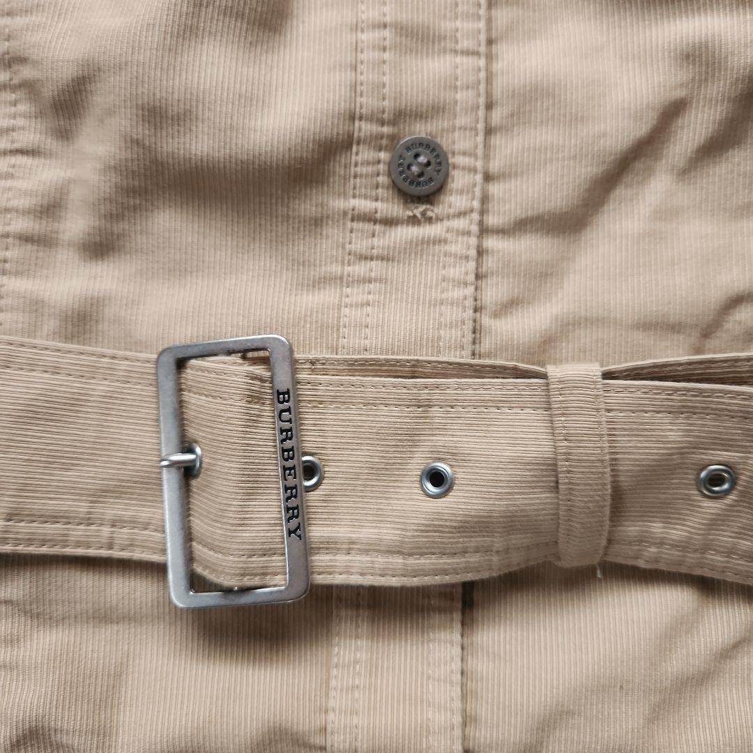 BURBERRY　LONDON　ベルト付きシャツワンピース　ロゴボタン　38