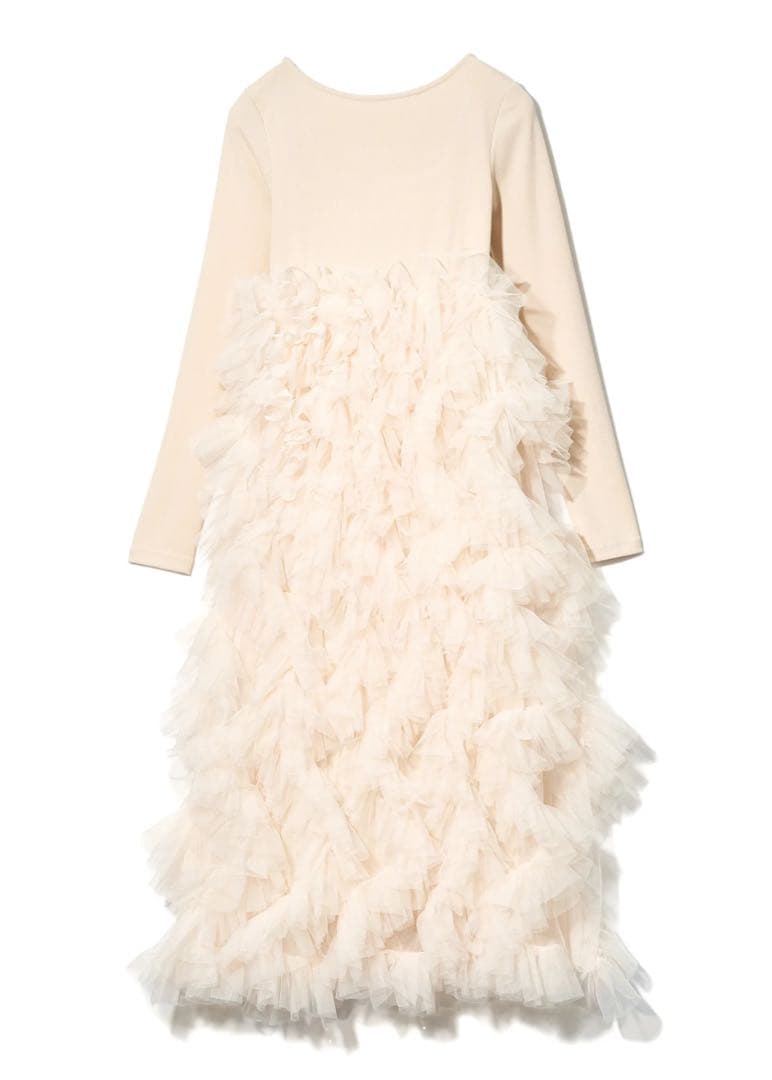 スカート NOTRE emor ruffle tulle dress beige