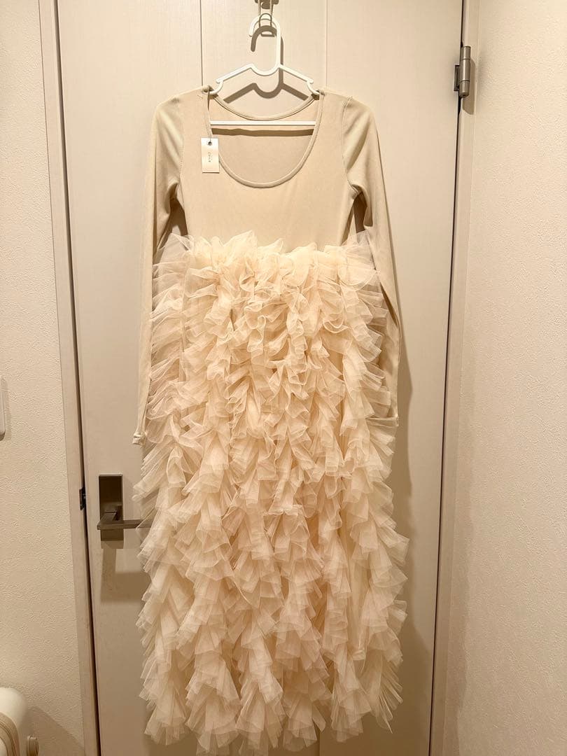 スカート NOTRE emor ruffle tulle dress beige