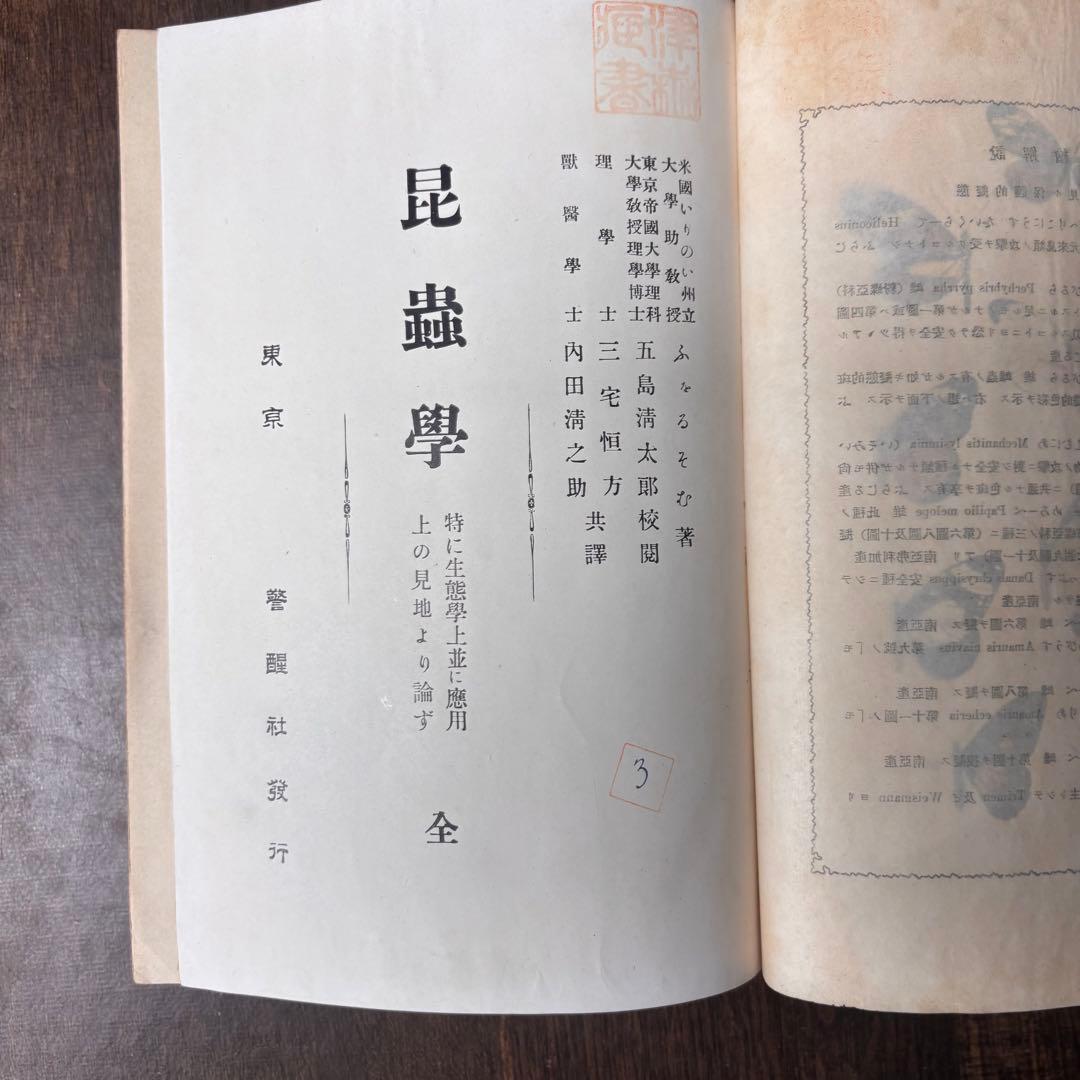 戦前古書　ふをるそむ氏　昆蟲学　貴重　レア　戦前　明治時代