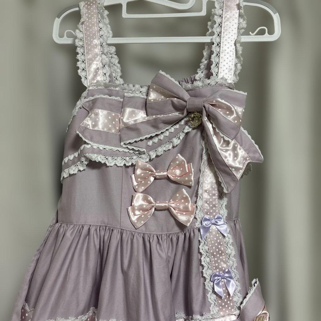 仙台店限定 ねこくみゃちゃんからのPresent Ribbonジャンパースカート
