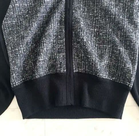 美品 エムプルミエブラック モヘヤ混ツイードライクアンサンブル ブラック 36