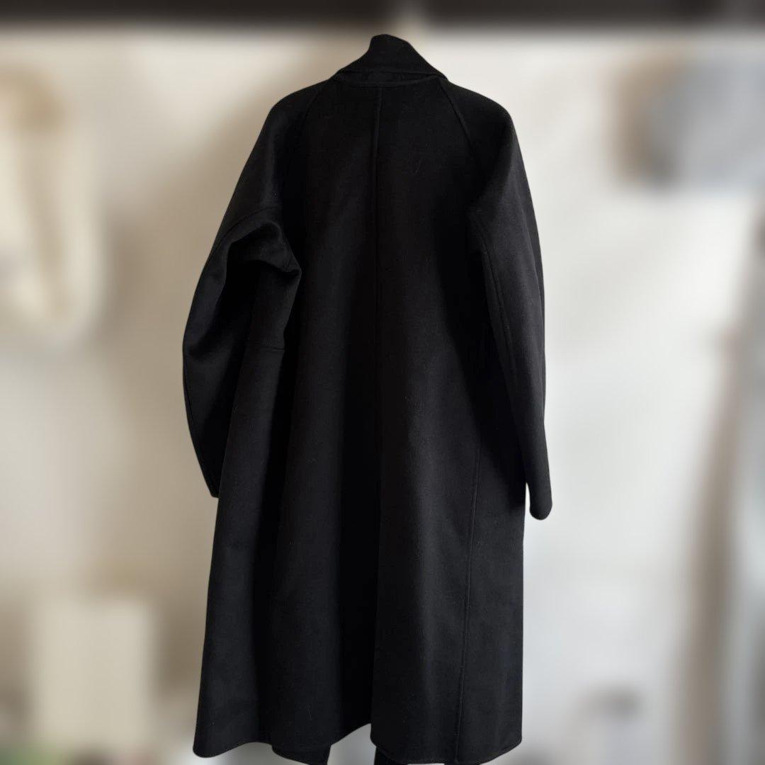 新品未使用ユニクロ　＋J　カシミヤブレンド ラップロングコート　S　黒