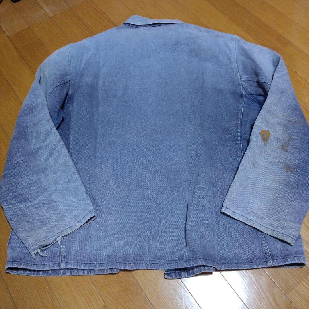 ビッグサイズ ユーロ vintage ワークジャケット ナス紺 鬼フェード