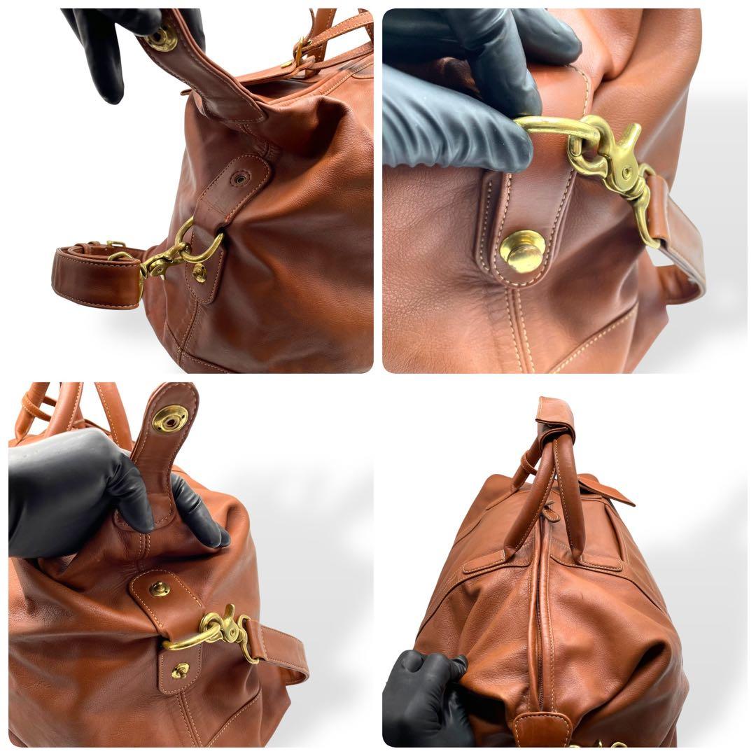 極美品　COACH オールドコーチ　2way ボストンバッグ　USA製　レザー