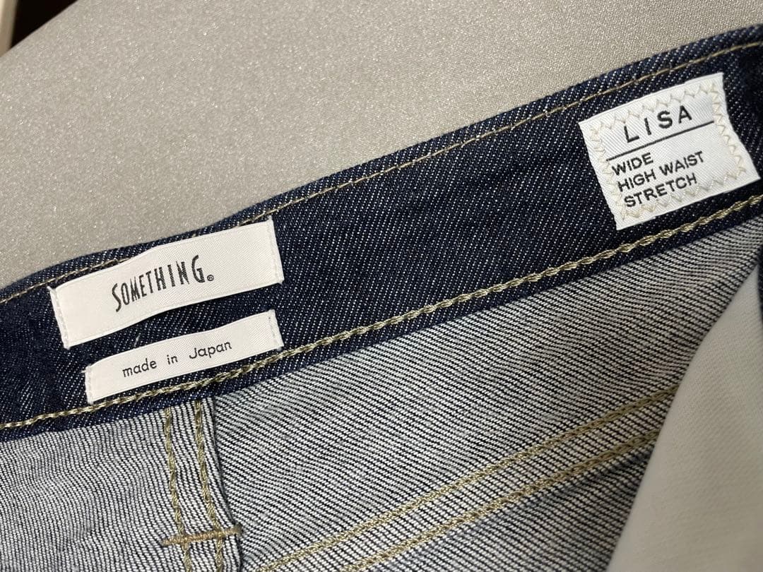 【美品】SOMETHING LISA ワイドデニムパンツ XS