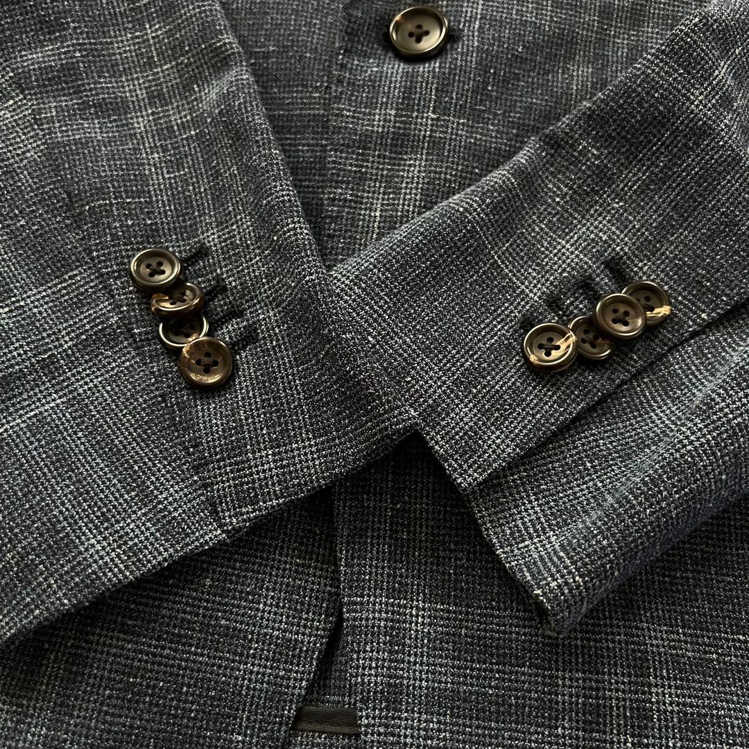 Ermenegildo Zegna 麻混 チェック テーラードジャケット