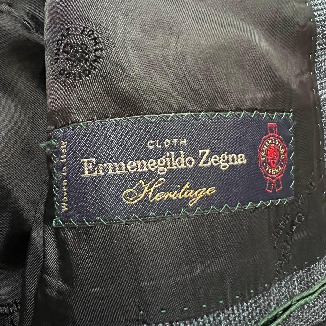 Ermenegildo Zegna 麻混 チェック テーラードジャケット