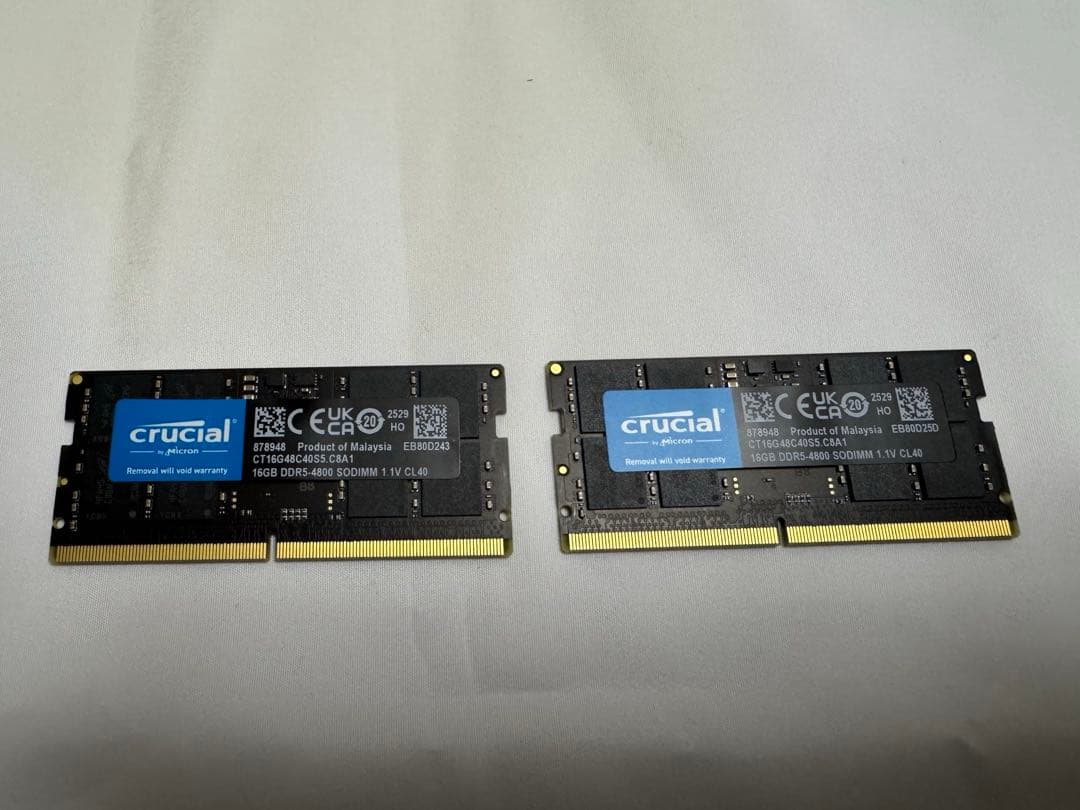 Crucial DDR5-5200 32GB (16GB×2)ノートPC用メモリ