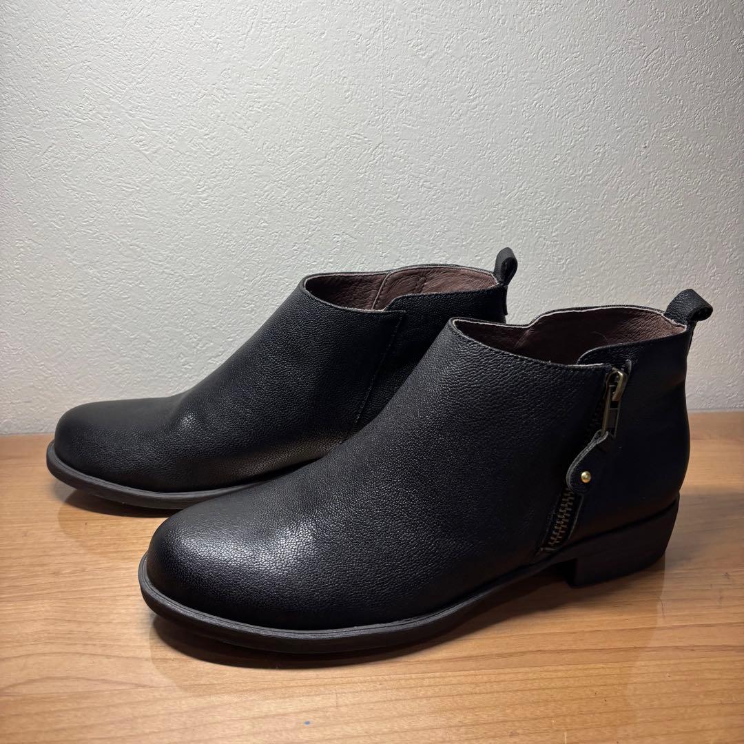 【新品】nouer ヌエール ショートブーツ ジップ　ブラック