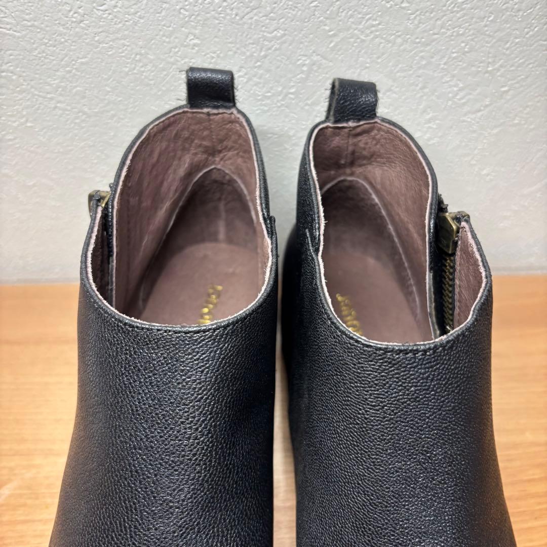 【新品】nouer ヌエール ショートブーツ ジップ　ブラック