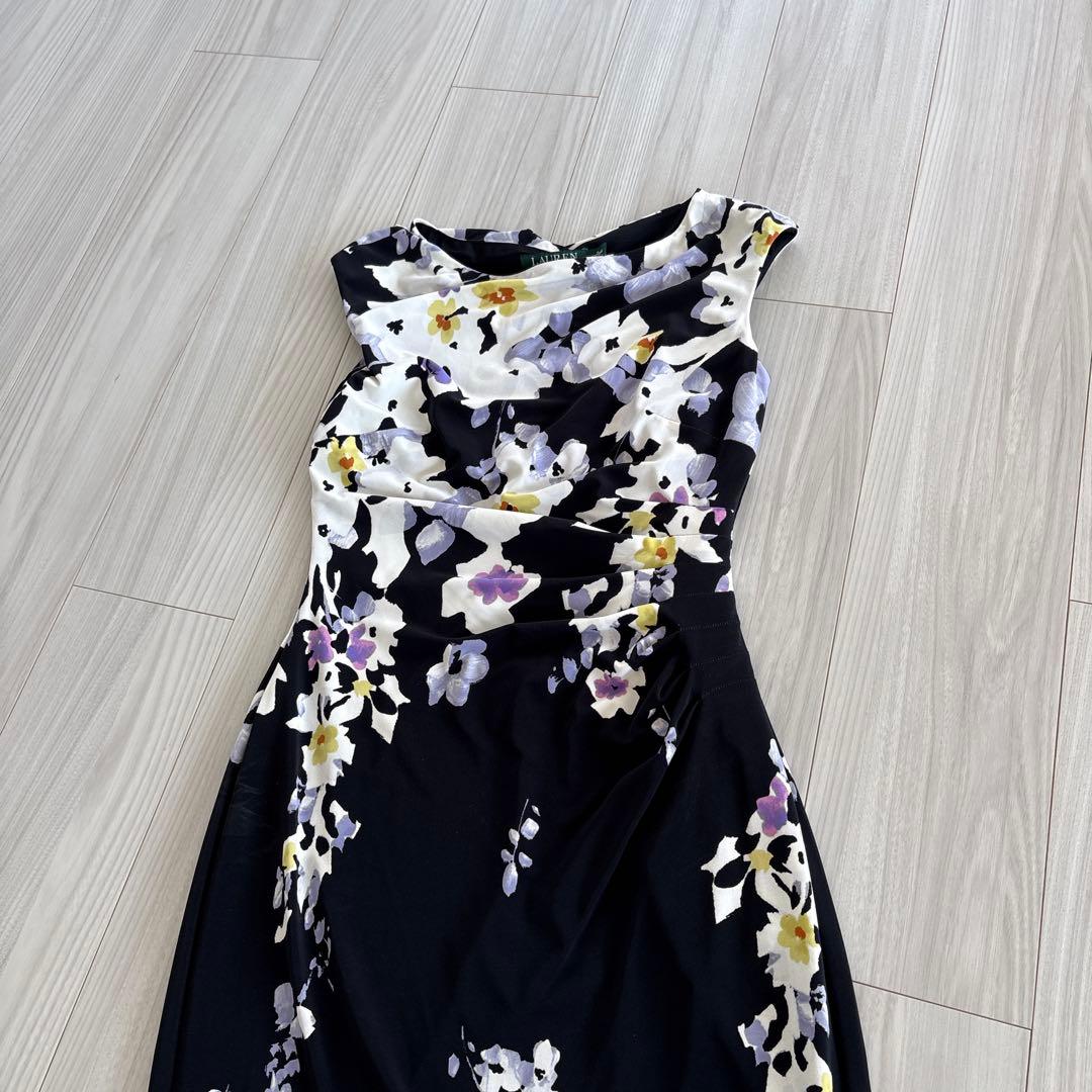 LAUREN RALPH LAUREN ノースリーブひざ丈ワンピース
