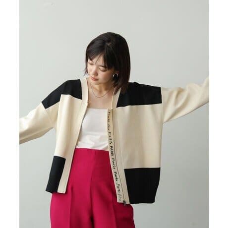 ブージュルード　超軽量ロゴＰＴＺＩＰカーディガン