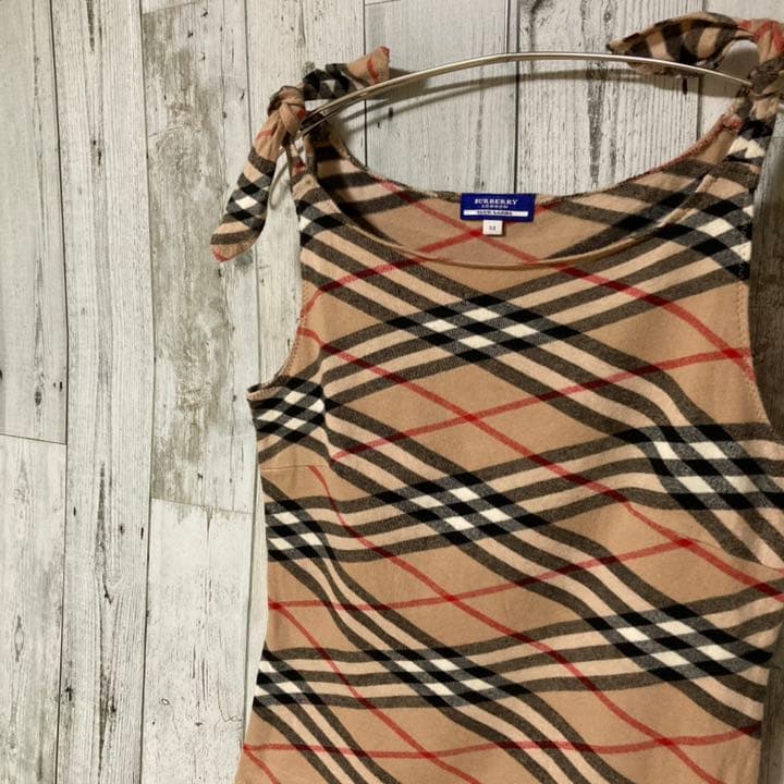 Burberry バーバリー ブルーレーベル キャミソール ノバチェック 紐 M