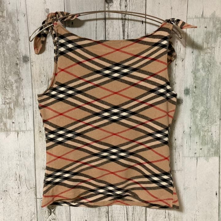 Burberry バーバリー ブルーレーベル キャミソール ノバチェック 紐 M