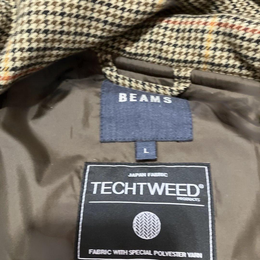 BEAMS ビームス　中綿テックツイード　ダッフルコート　アウター　Lサイズ