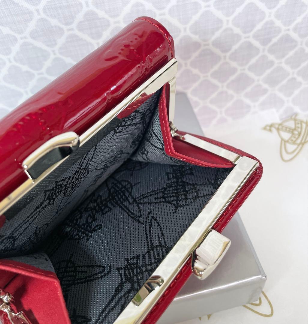 【内側に素敵な柄あり✨️】Vivienne Westwood 3折財布 エナメル赤