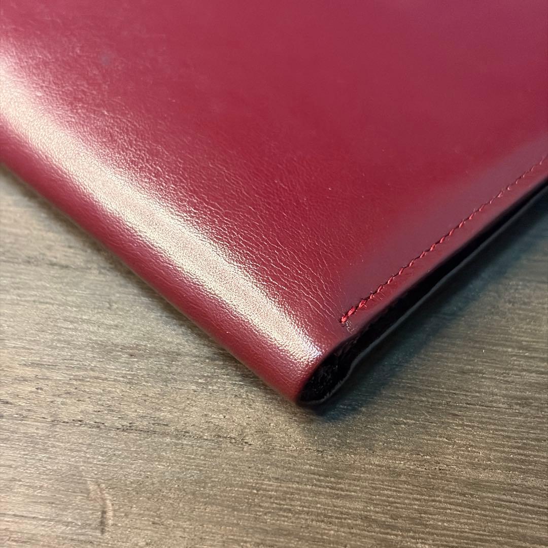 【美品】YVES SAINT LAURENT 2つ折り財布 YSLロゴ ボルドー